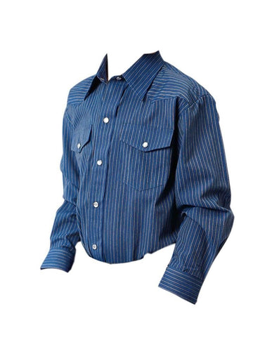 Roper Western Shirt Boys Long Sleeve Snap Blue