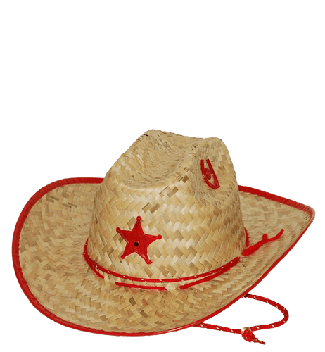 Palm Straw Hat Sheriff Pink