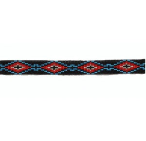 Black, Red, And Blue Beaded Hat Band