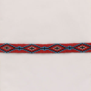 Red, Blue, Black Beaded Hat Band