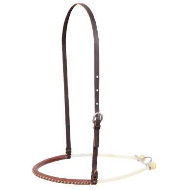Single Rope Noseband with Rawhide Laced Harness Cover