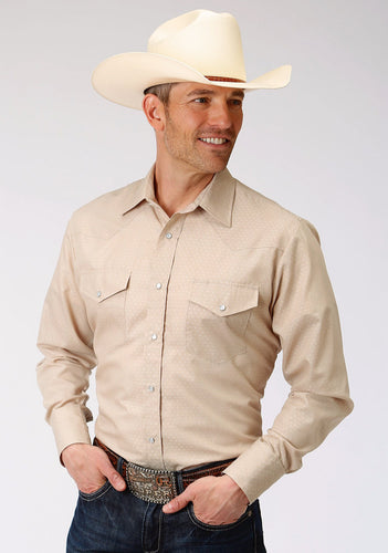 Roper Men's Tan Diamond Western Shirt