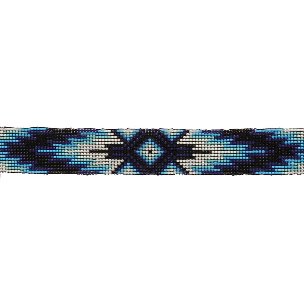 Twister Blue South West Beaded Hatband