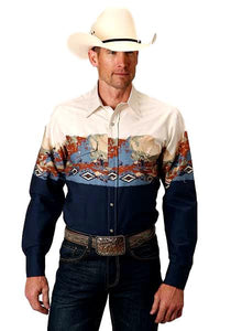 Roper Men's Border Print Western Shirt