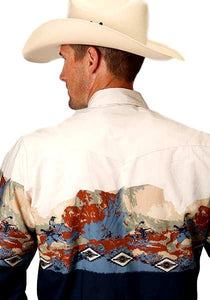 Roper Men's Border Print Western Shirt