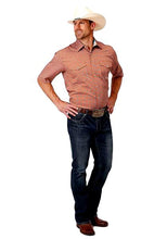 Load image into Gallery viewer, Roper Short Sleeve Orange/Teal Men&#39;s Western Shirt