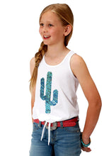 Load image into Gallery viewer, Roper Girl&#39;s Sequin Cactus Tank Top