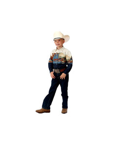 Roper Boy's Border Print Western Shirt