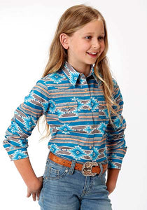 Girl's Santa Fe Aztec Print Western Shirt