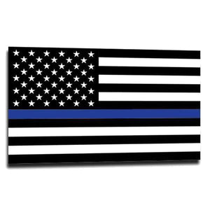 Thin Blue Line American Flag Sticker 2.5" X 4.5"