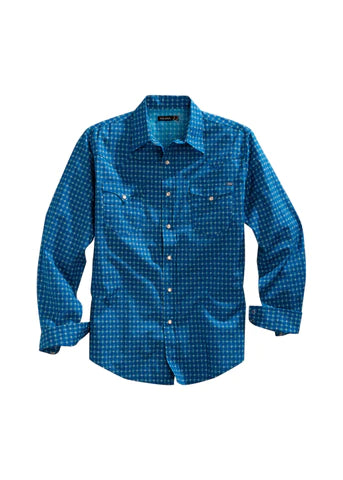Tin Haul Mens Blue 100% Cotton Teal Diamond L/S Shirt