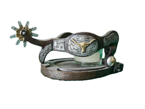 Spur and Horseshoe Candle Holder