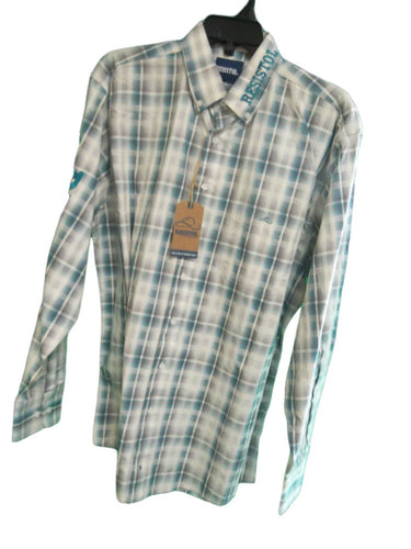 Resistol Men's Blue Plaid Button Up