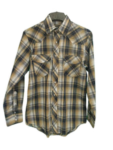 Roper Men's Navy Khaki Plaid Western Shirt