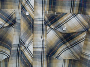 Roper Men's Navy Khaki Plaid Western Shirt
