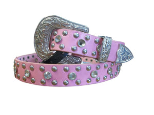 Girls Pink Belt W/Bling