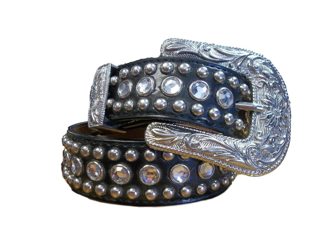 Girls Black Bling Belt