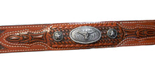 Load image into Gallery viewer, Tooled Belt With Longhorns &amp; Stars