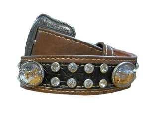 Long horn Belt with Black Tooling