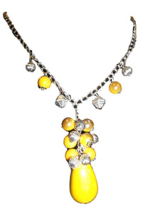 Yellow and Silver Necklace with Pendent