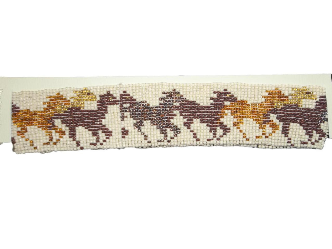 Galloping Horses Beaded Head Band