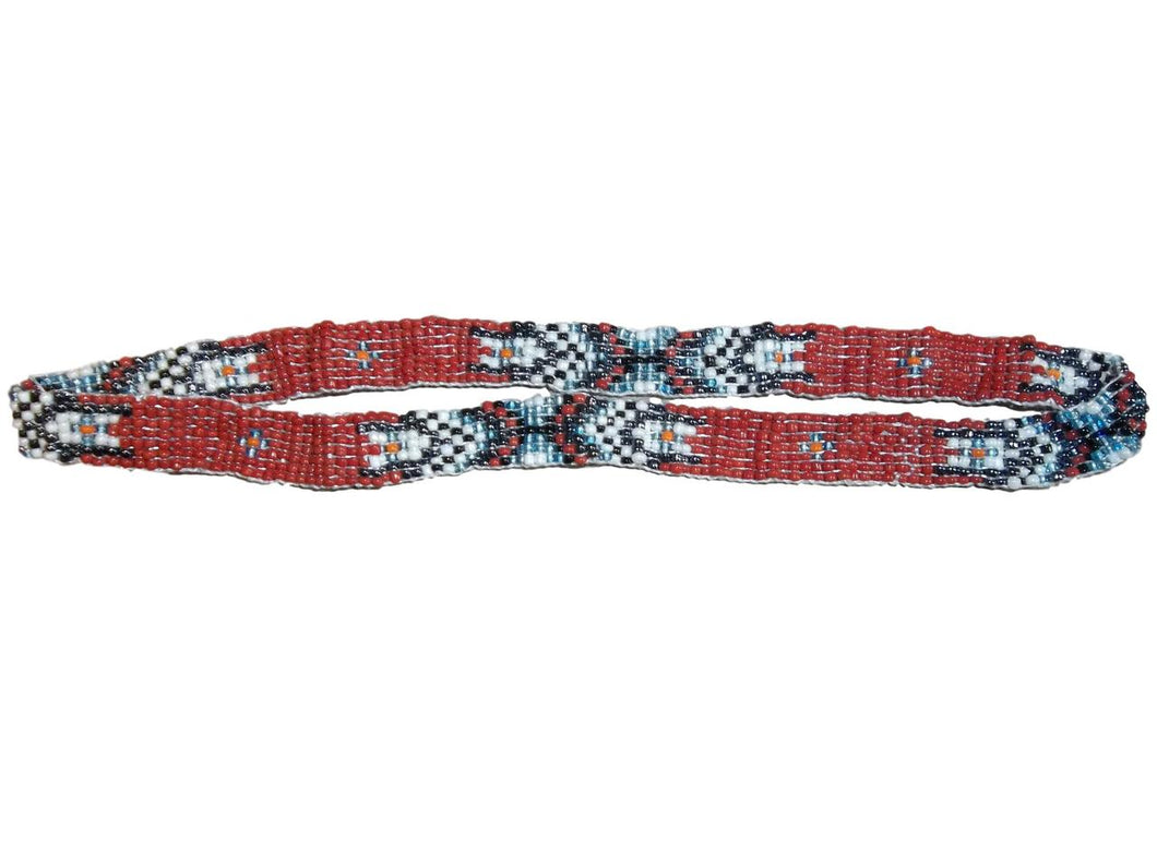 M&F Red Beaded Indian Hat Band 02754