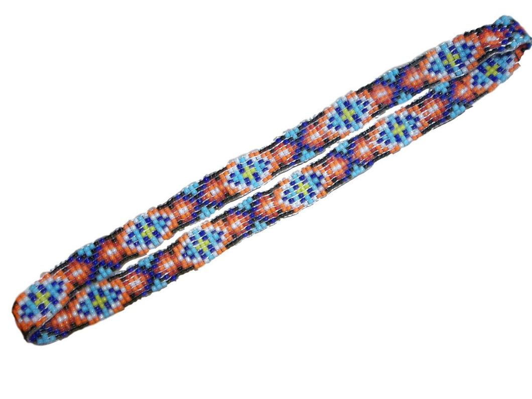 M & F Turquoise Beaded Indian Hat Band Multicolored 02722