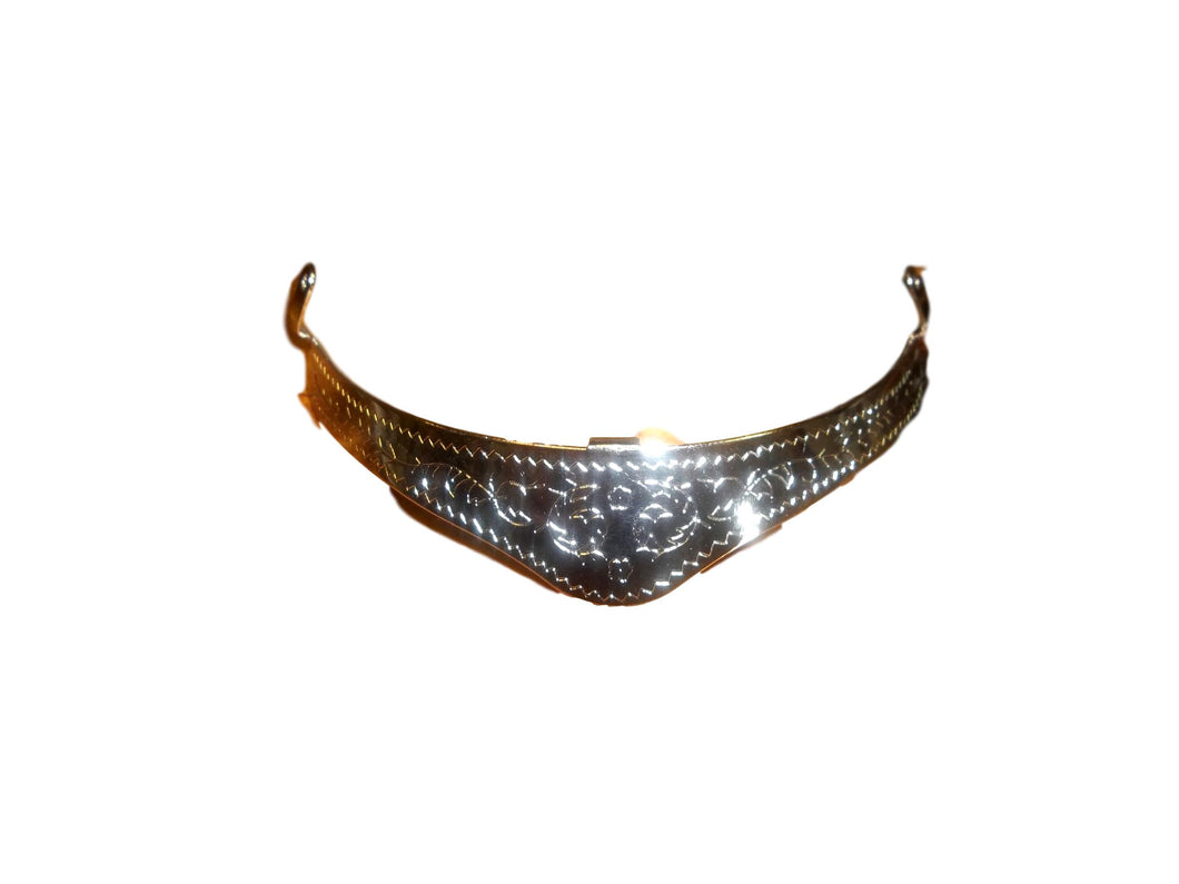 silver and engraved heel guard