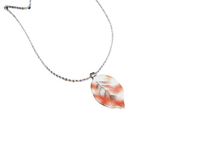Orange Feather Necklace