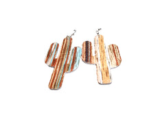 Load image into Gallery viewer, Serape Cactus Leather Earrings