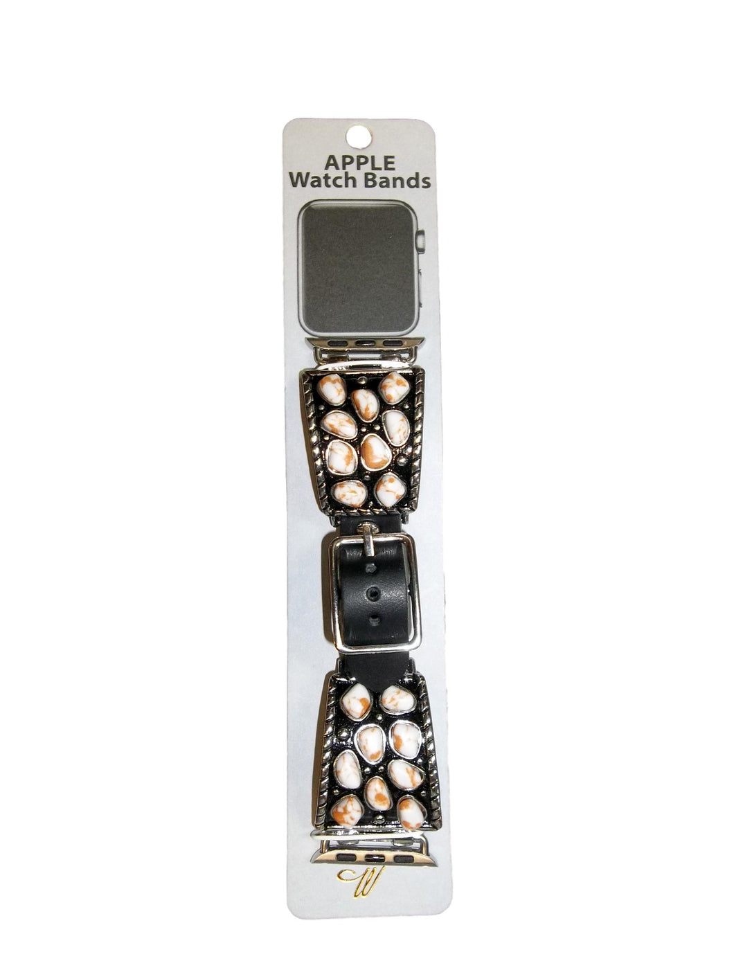 Black Apple Watch Band With Stones