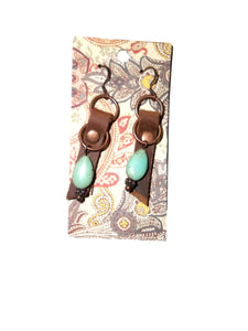 Bead Freaks Leather Ribbon w/Marbled Turquoise Stones