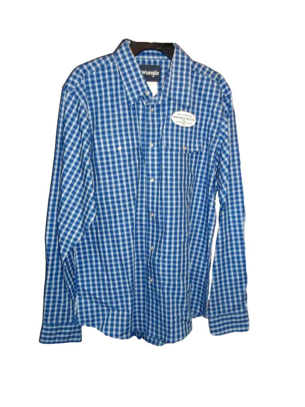 Wrangler Youth Blue Plaid Western Shirt