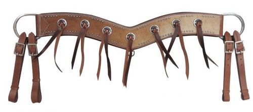 Hair-on cowhide tripping collar.