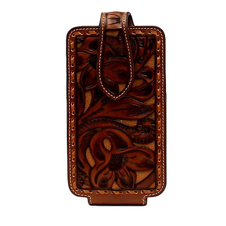 Nocona medium size clip phone case floral leather