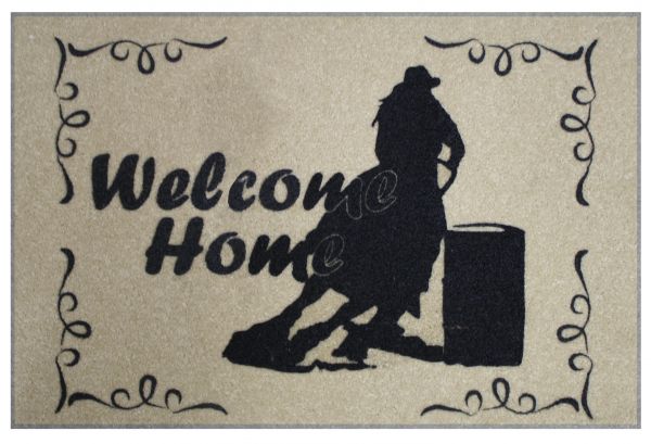 Welcome Home Barrel Racer Mat
