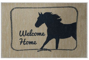 Welcome Home Running Horse Mat