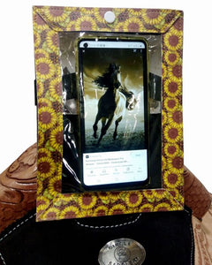 Sunflower Print Phone Case For Saddle