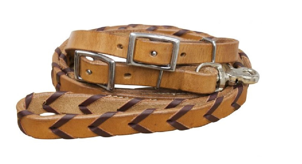 Leather Contest Reins with Braid