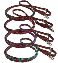 Load image into Gallery viewer, 8&#39; Braided Leather Contest Reins