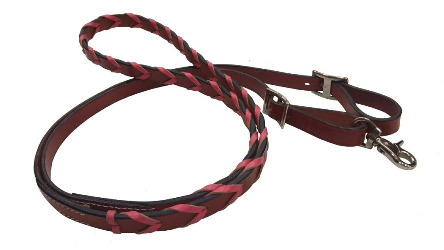 8' Braided Leather Contest Reins