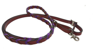 8' Braided Leather Contest Reins