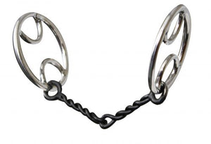 ss divided o ring twisted sweet iron snaffle 5' mouth