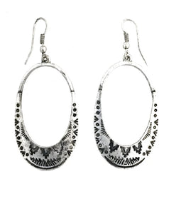 Oval 2" Aztec Earrings