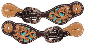 Youth Turquouise Inlay Spur Straps