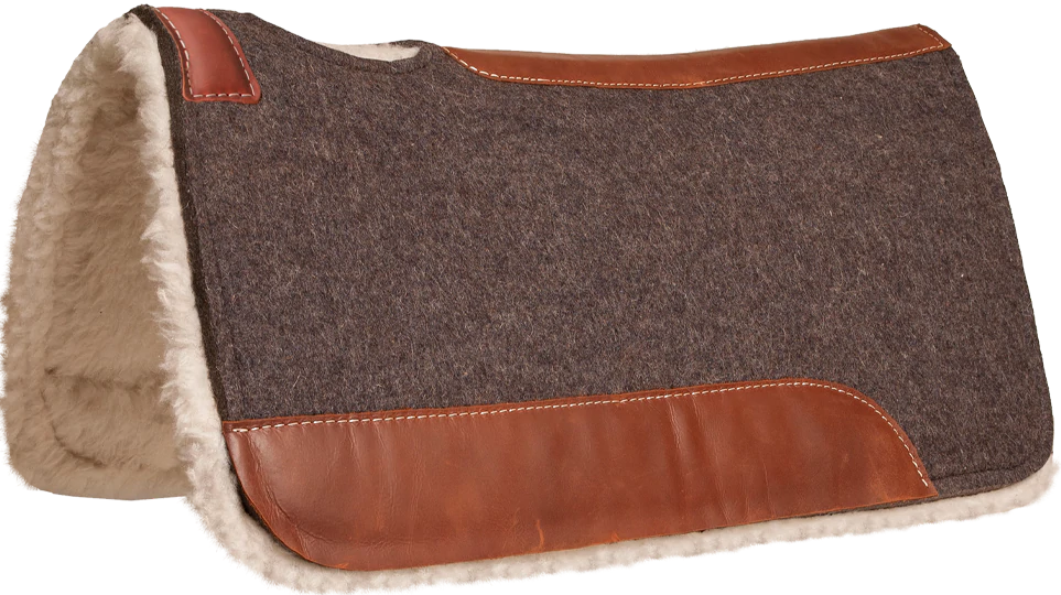 Lone Star Ropes Wool Saddle Pad with Fleece Grey