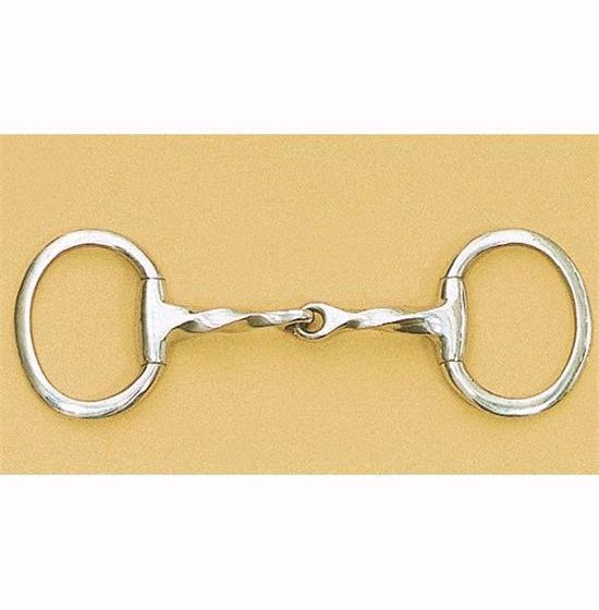 Metalab Slow Twist Flat Ring Eggbutt Snaffle Bit