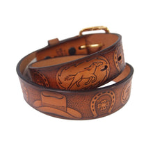 Load image into Gallery viewer, Western Tooled Kids Belt