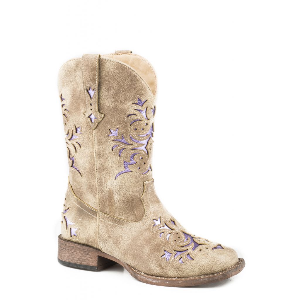 Roper Lola Purple & Tan girls Boots