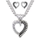 Twisted Rope and Crystals Heart Jewelry Set